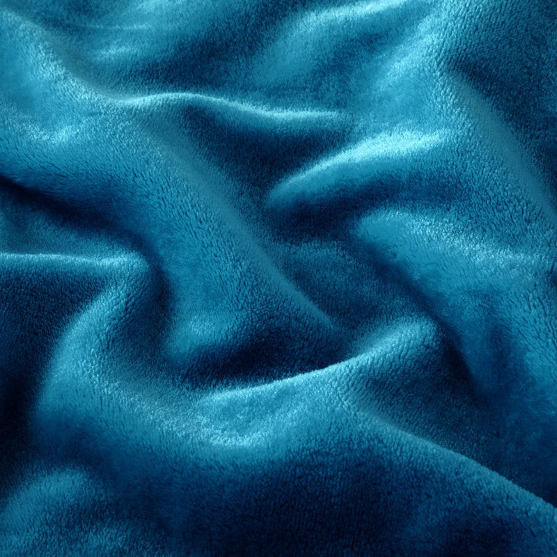 Zygi Reversible Mink Faux Plush Fur Fleece Throw/ Blanket, 240 x 200cm, Teal