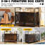 Cage pour chien pour chien, cage en bois pour chenils d'intérieur avec roues verrouillables-1037685503-1037685496