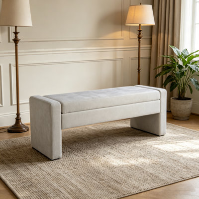 Banc de rangement rembourré avec siège capitonné Camden