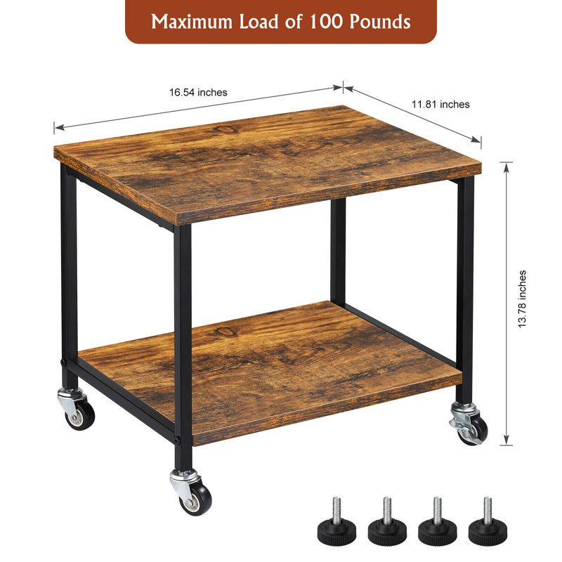 13.78'' H x 16.54'' W Printer Stand with Wheels