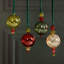 Ornements suspendus festifs en verre, ensemble de 4 assortis