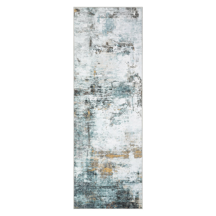 Abstract Machine Washable Rug Non-Slip Area Rug Modern Design Rug Durable Floor Carpet Easy-Cleaning Rug