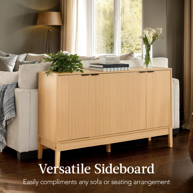 Buffet 55 po 4 portes, Naturel