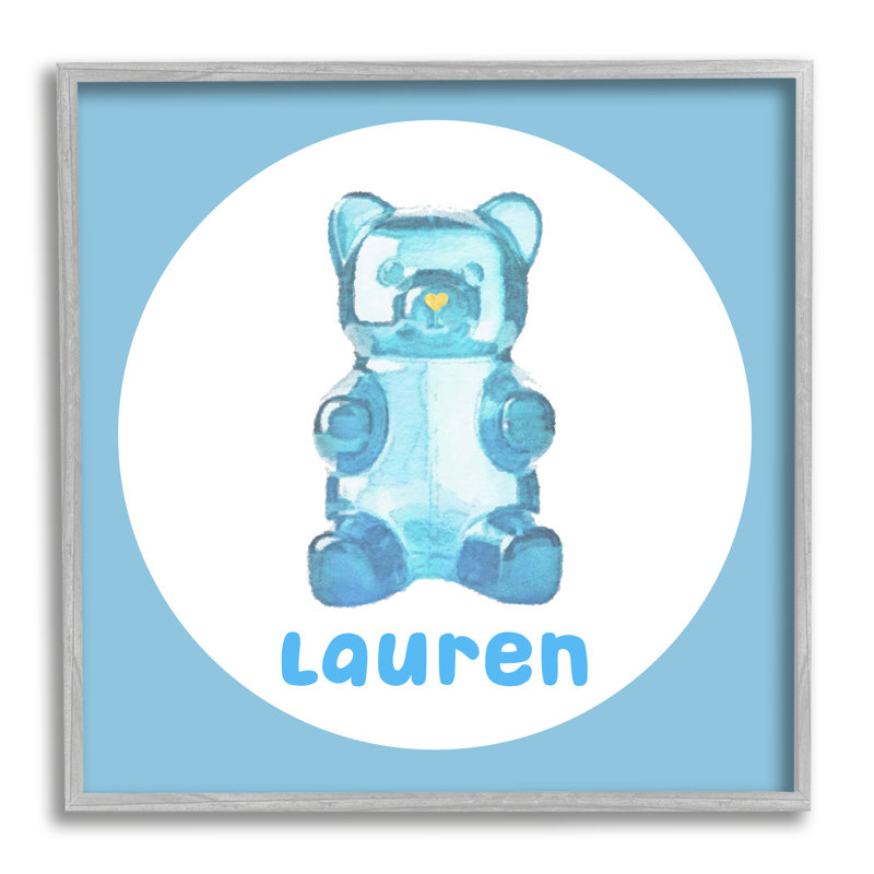 Blue Gummy Bear cmw-027 Personalized Wall Art, Yes, Midnight Black Framed Giclee, 12" H x 12" W