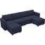 Canapé modulaire rembourré en velours 7 pièces avec canapé et 4 repose-pieds-1931013179