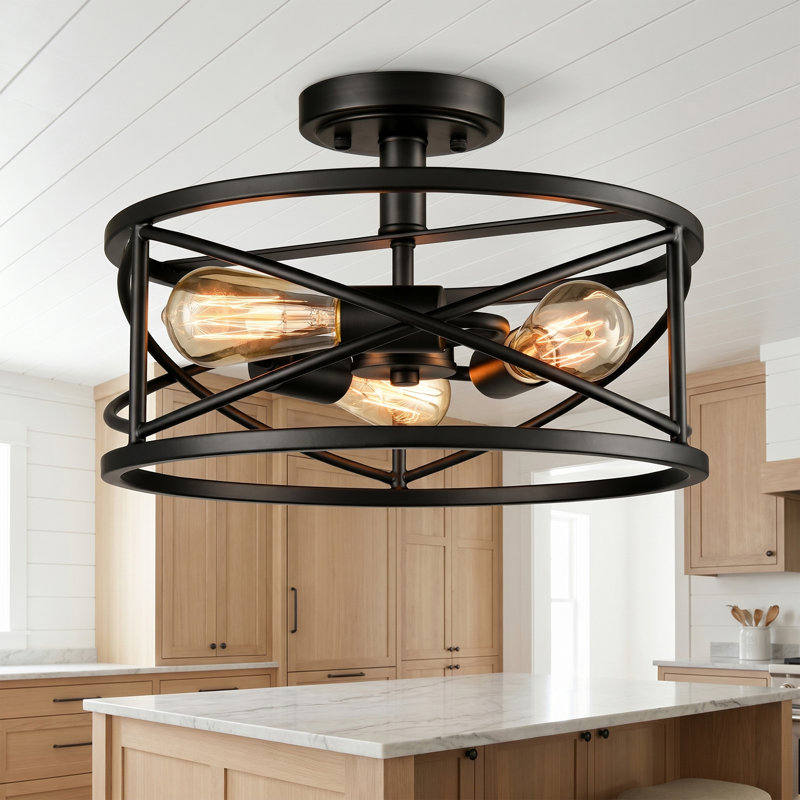 Plafonnier cage cylindrique 3 lumières