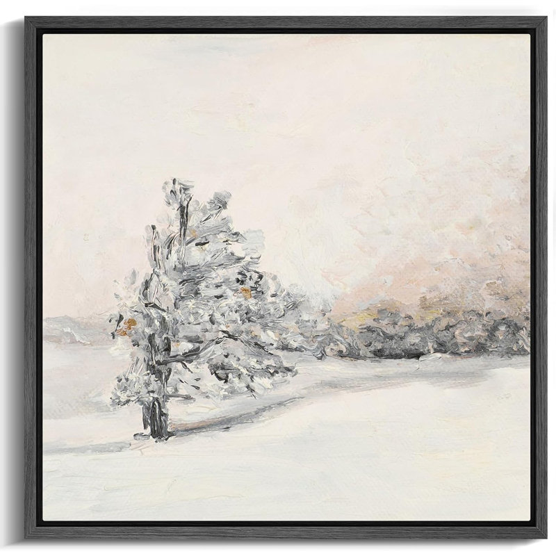 «Winter Wind Flowing The Tree Forest Landscape Snow Rustic», reproduction d'art sur toile encadrée, H 16 po x l 16 po