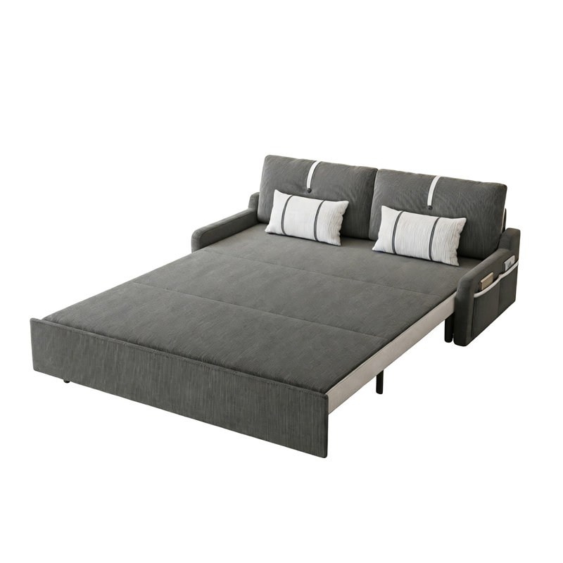 Canapé-lit causeuse gris foncé 100% polyester, 57.87"W*33.86"D*31.5"H