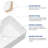 16" L x 12" W Rectangular Bathroom Sink White Ceramic Vessel Sink with Faucet Hole