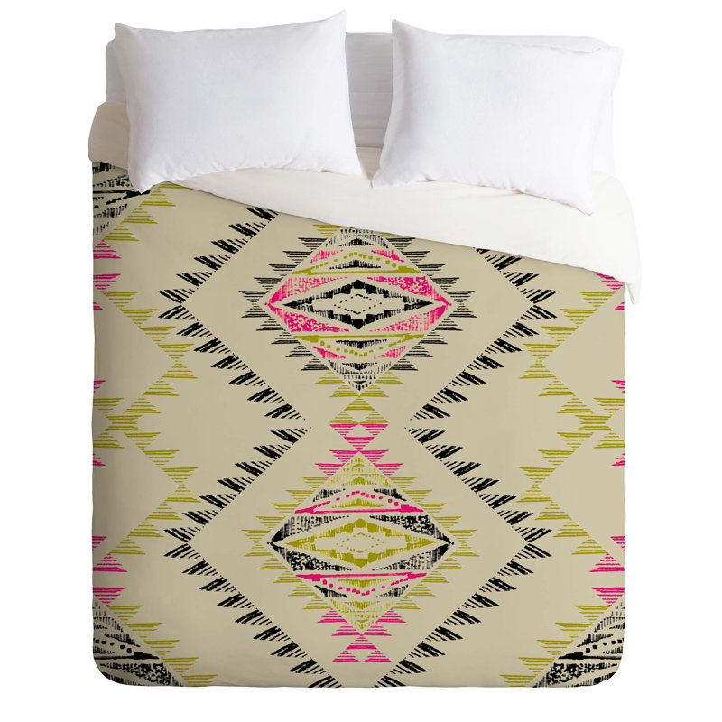 Pattern State Polyester Geometric Shapes Duvet Cover, King Duvet Cover + 2 King Shams