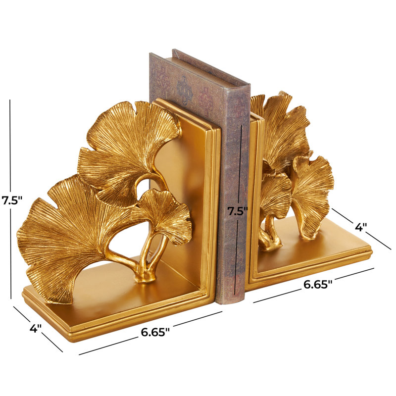 Cole And Grey Polystone Ginkgo Tree Decorative Bookends