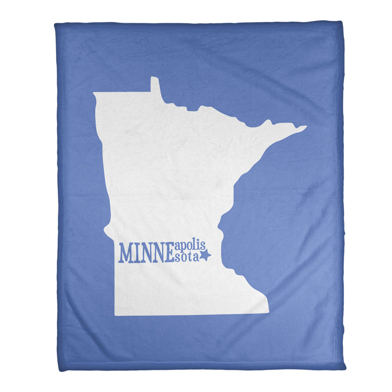 Jeté polaire minneapolis minnesota, l 52,5 po x L 62,5 po, bleu