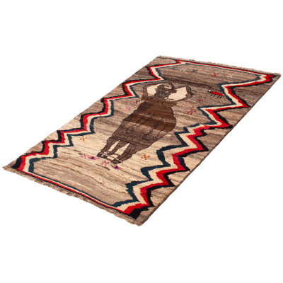 Tapis rectangulaire en laine New Age Poncho de conception unique 4 pi 7 po x 7 pi Poncho
