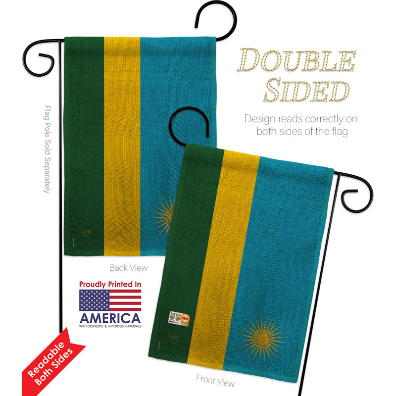 Polyester 2 côtés 18,5 x 13 po rwanda drapeau de jardin