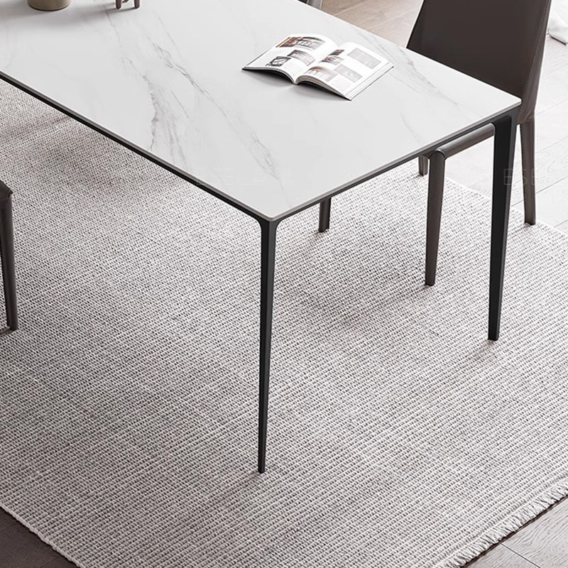 Table de salle à manger simple en pierre de style moderne, H 29,53 po x l 31,5 po x L 78,74 po