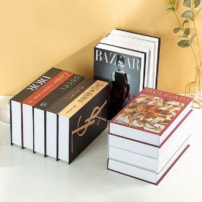 9-Piece 10.5" Faux Luxury Decorative Book Set, Fashion Books Decor