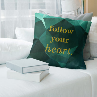 Housse de coussin en lin en faux gemme suivre votre coeur