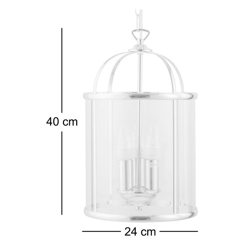 Strasburg 3 - Light Lantern Pendant, Chrome