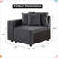 Chaise d'appoint moderne à gauche avec dossier et coussins décoratifs - Bois de pin et tissu