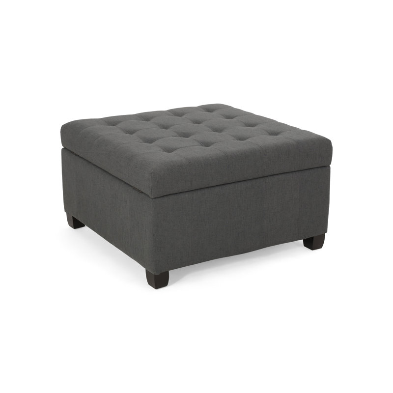 Upholstered With Detail And Storage - Dark Gray 31.69"X31.69"X18.69 Fashionable Fabric Ample Interior Accent Piece Addition Enhancement