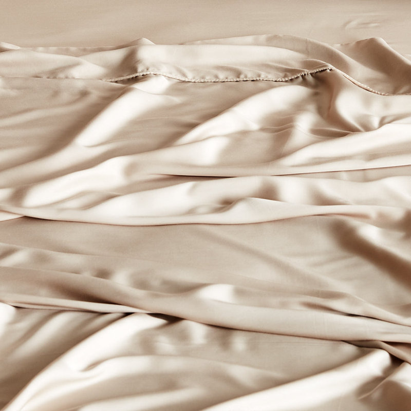 Signature Sateen Sheet Set, Cal King Sheet Set with 3 Additional Pieces, Sand