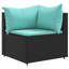  Ensemble de patio noir, bleu eau