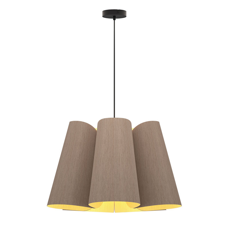 Luminaire suspendu simple 1 lumière Julieta, Chêne gris