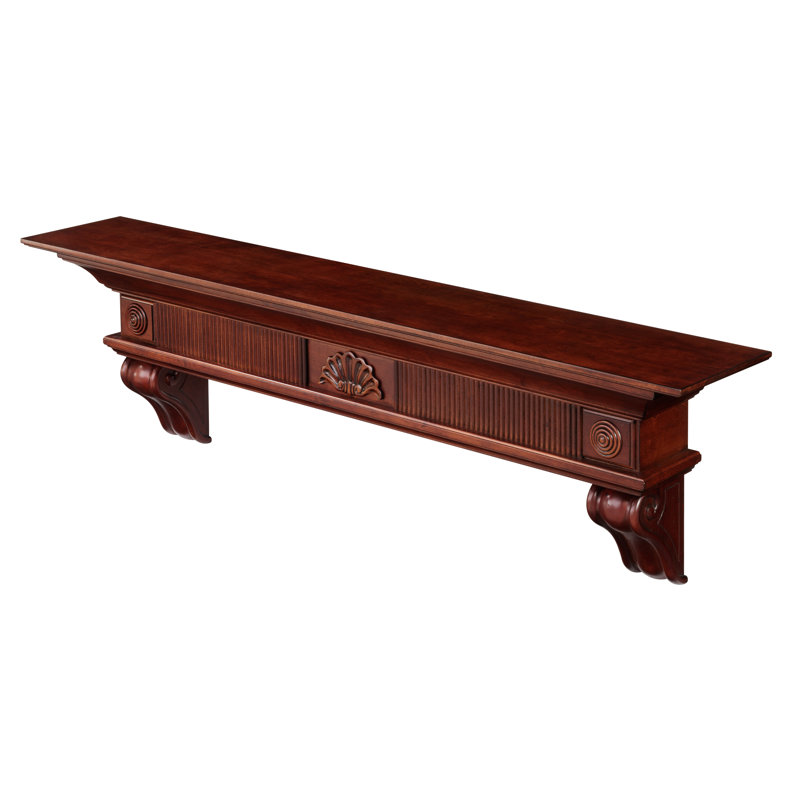The Devonshire Fireplace Mantel Shelf, Cherry Distressed, 60"