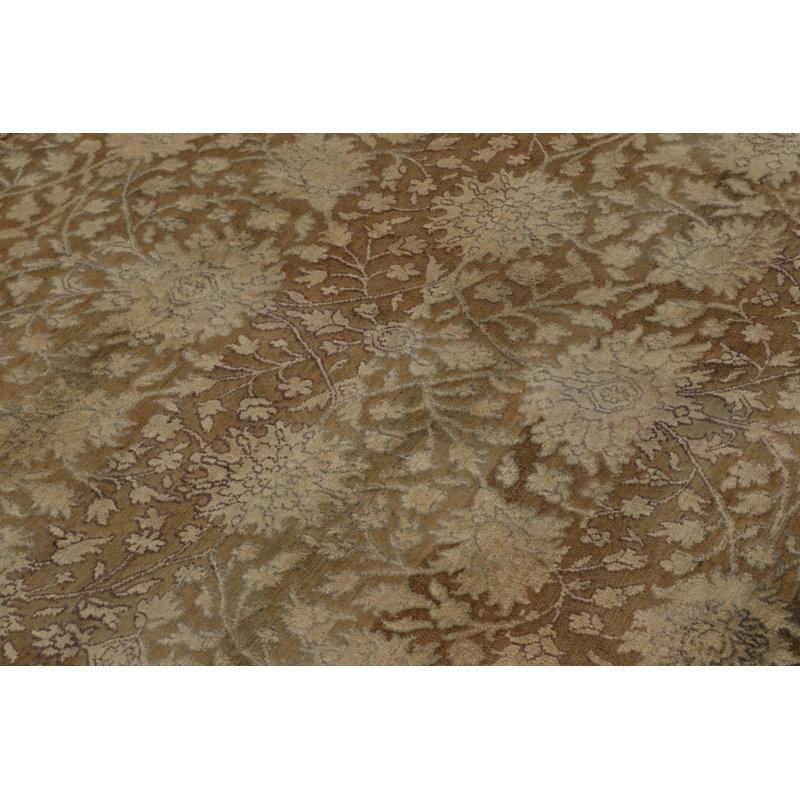 Rug & Kilim’S Modern Classics Rug In Beige And Gold Floral Lattice Design