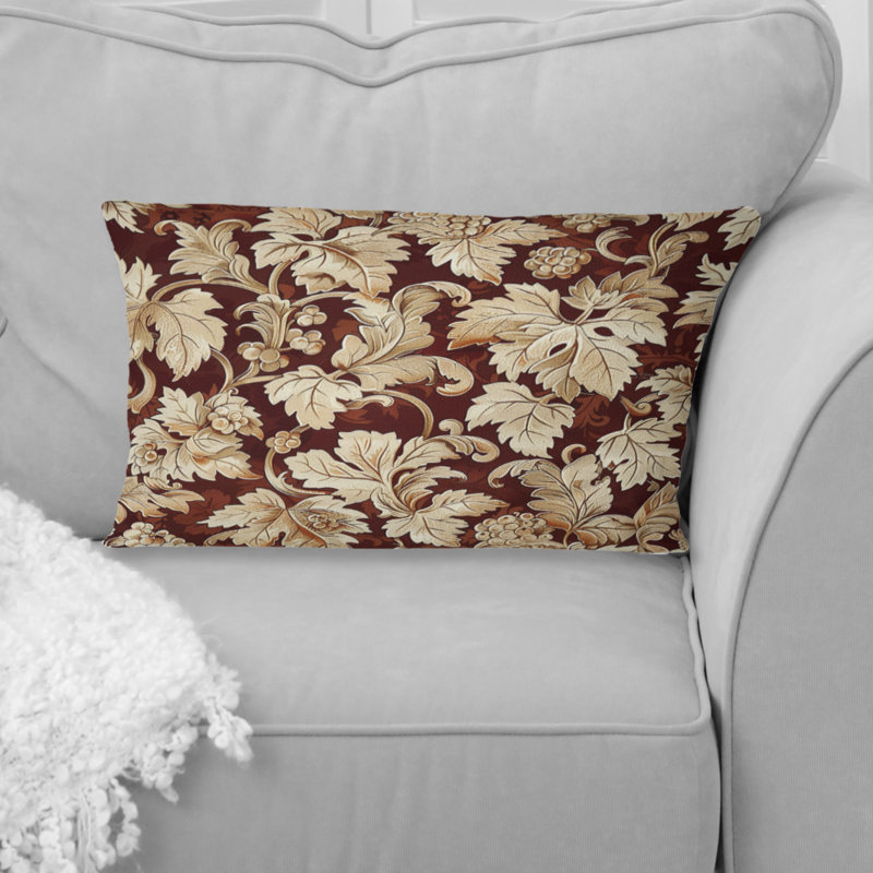 Coussin en damas, Forme rectangulaire, H 12 po x l 20 po