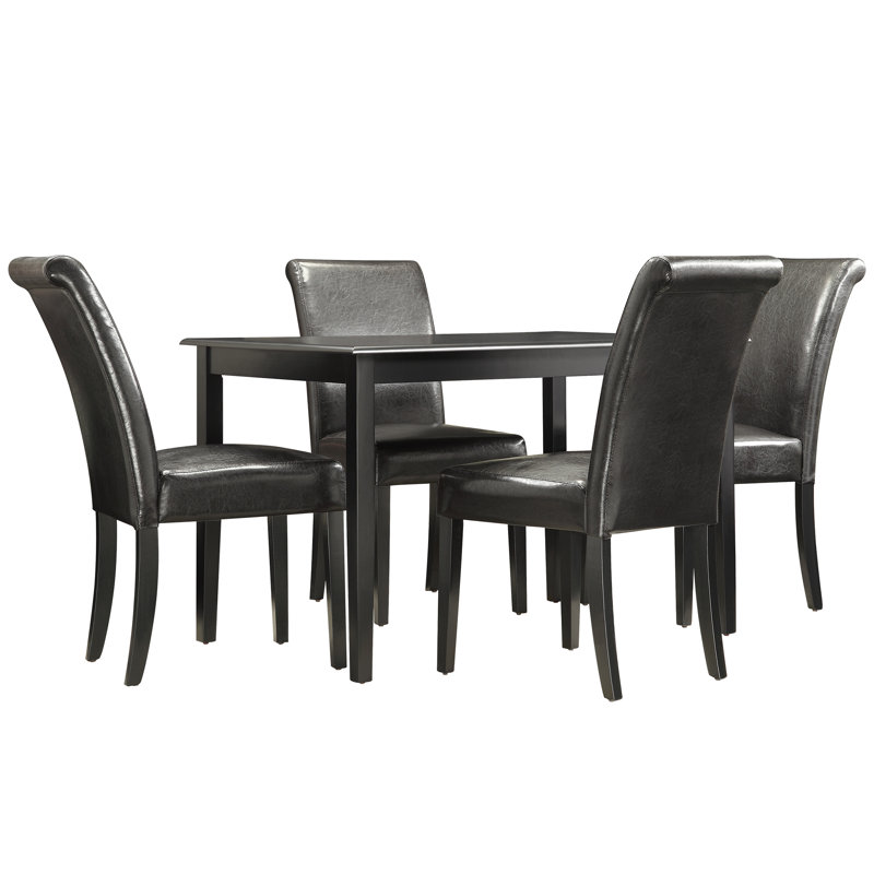 Ensemble de salle à manger Alexa-Mae, Marron foncé, 5 pièces: table, 4 chaises