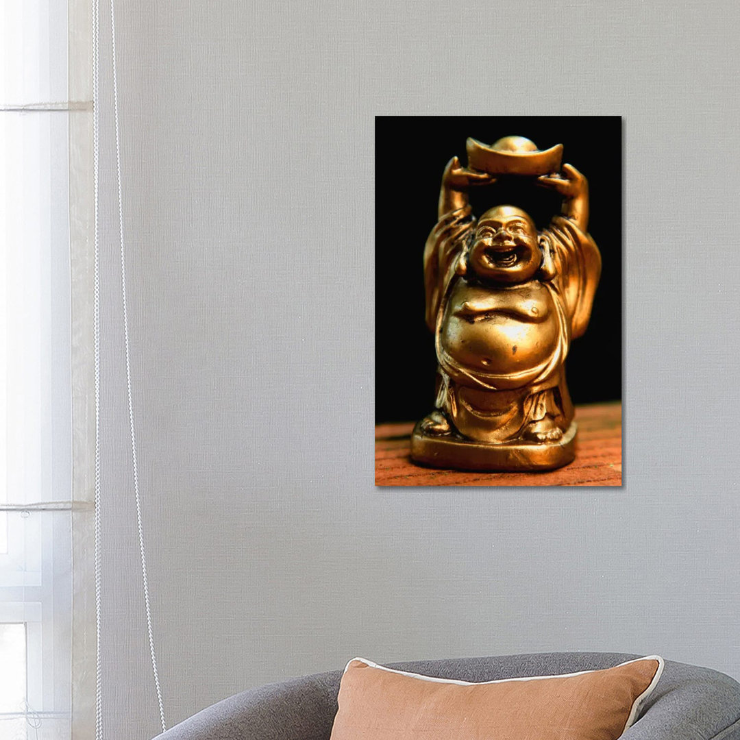 Golden Buddha Statue by Unknown Artist - Wrapped Canvas Print