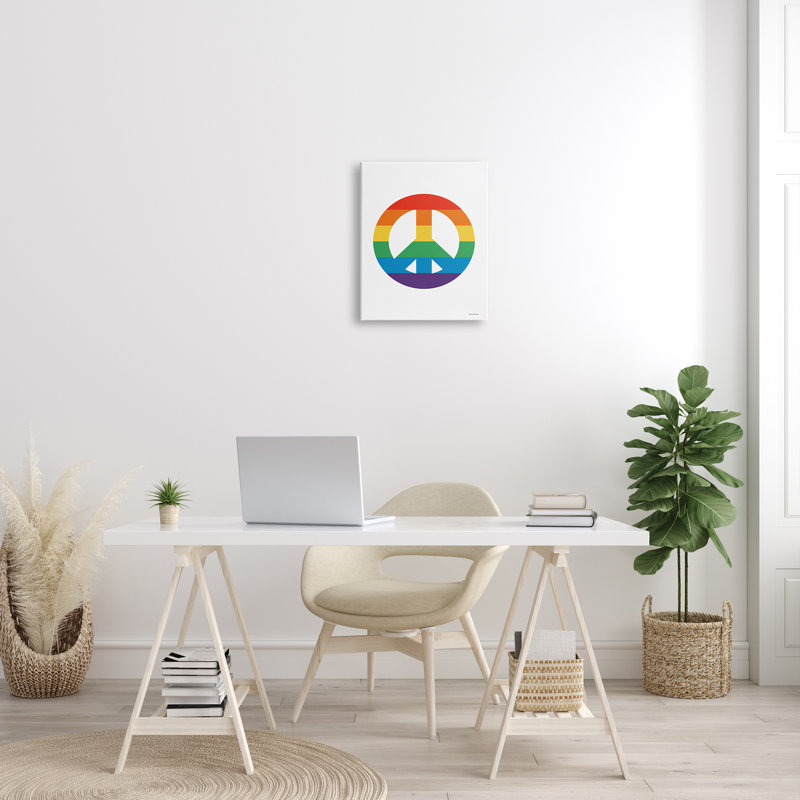 «Rainbow Striped Peace Sign», impression sur toile, H 20 po x l 16 po x P 1,5 po