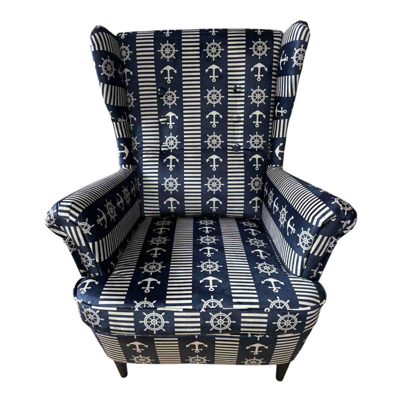 Velvet Wingback Chair
