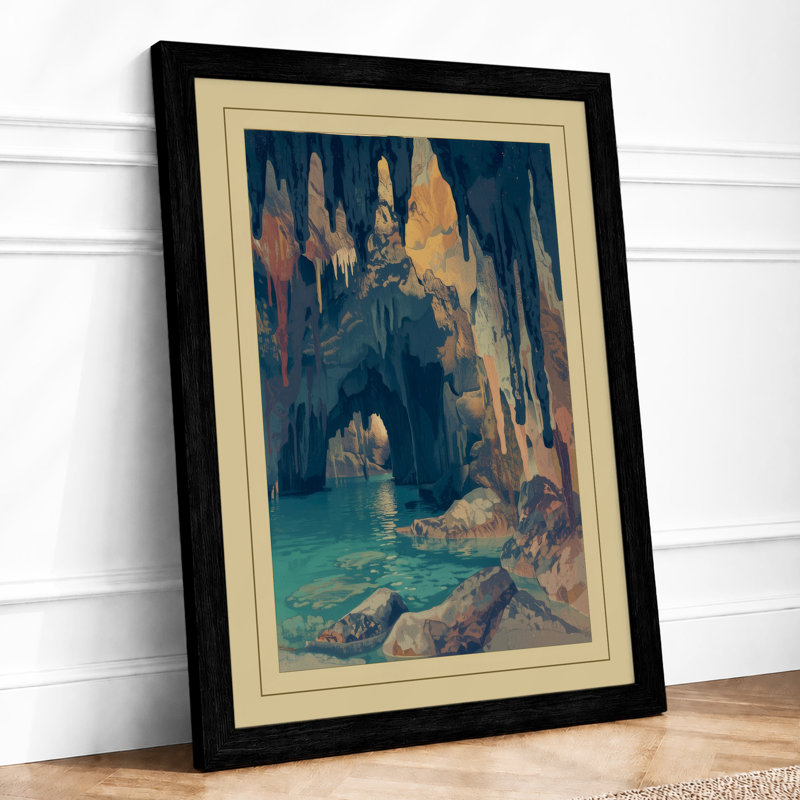 Underground Grotto Japandi - Print, Black, A4 - 29.7 x 21.0 cm