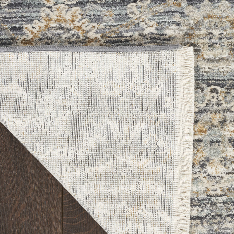 Tapis oriental gris tissé à la machine Hajeb, Rectangle 5 pi 3 po x 7 pi 10 po