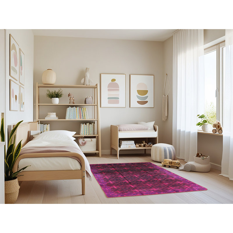 Tapis oriental noir / mauve, Rectangle 3 pi x 5 pi