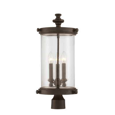 Tête de lanterne câblée 1 lumière Blythewood Noyer Patina 22 "H
