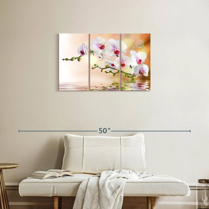 Harnek Orchid Flowers On Water, 20" H x 33" W