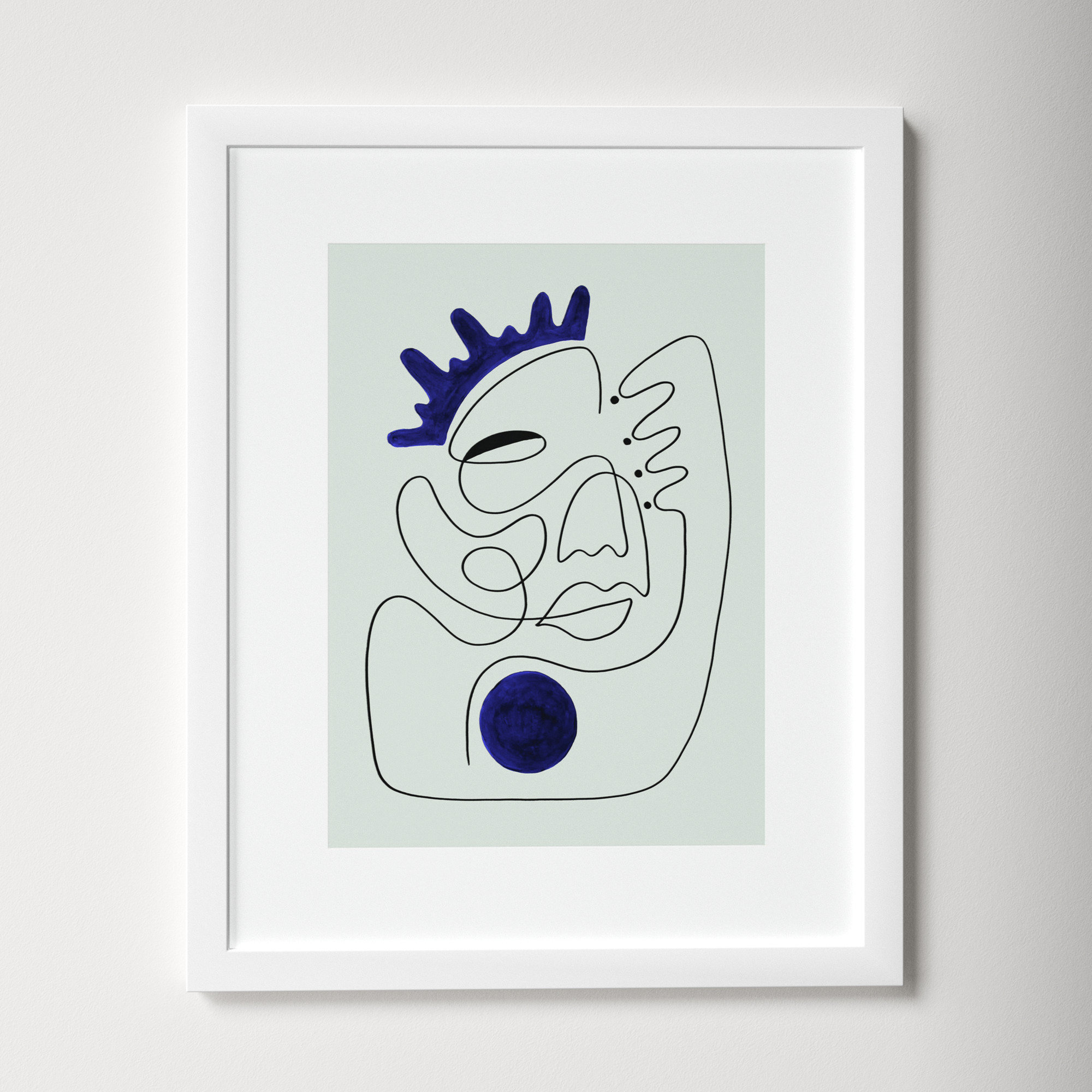 El Rey by Shatha Al Dafai, White Framed, 21.38" H x 17.38" W x 0.875" D