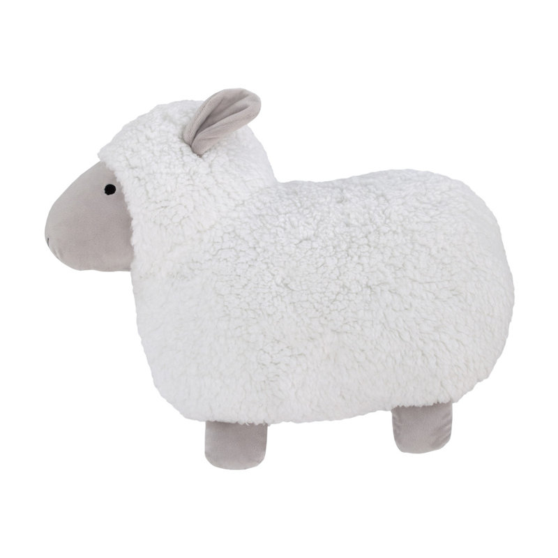 NoJo Together Is Better White Plush Decorative Character Lamb Shaped Pillow