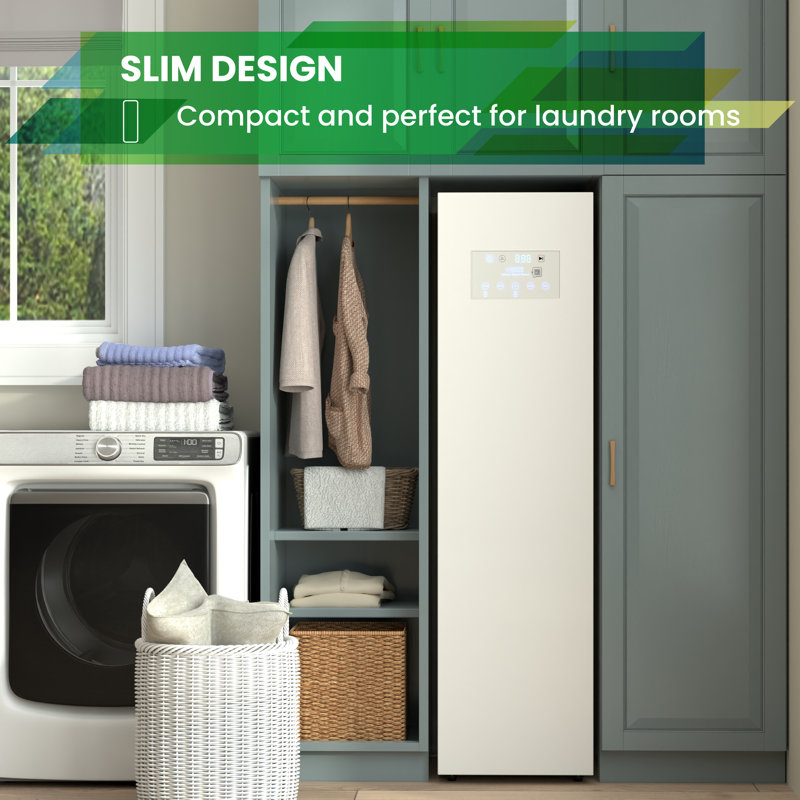 Equator Steam Dryer Closet Remove Wrinkles Sanitize Deodorize Refresh Slim110v, White