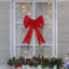 Décoration de Noël en forme de nœud en toile de jute rouge 16 "avec lumières changeantes