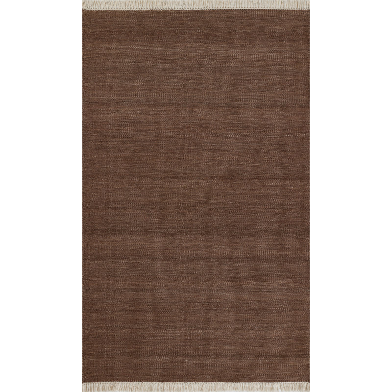Tapis brun intérieur / extérieur moderne tissé à la main Cassandra, Rectangle 5 pi x 8 pi