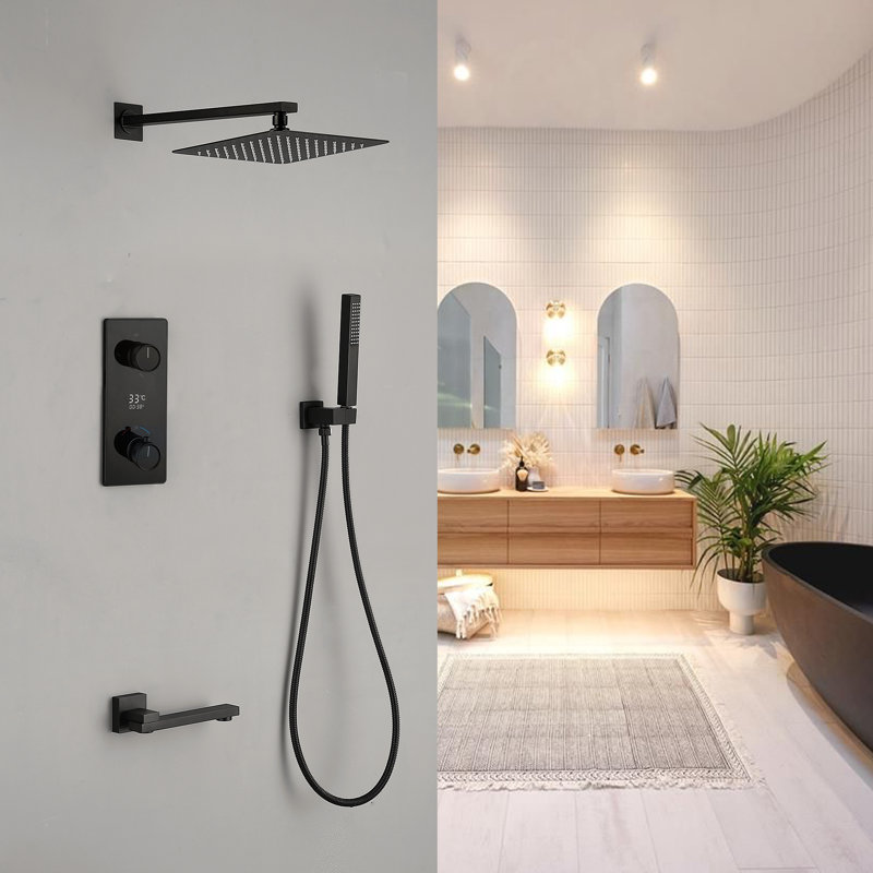 Thermostatic Complete Shower System with Rough in-Valve