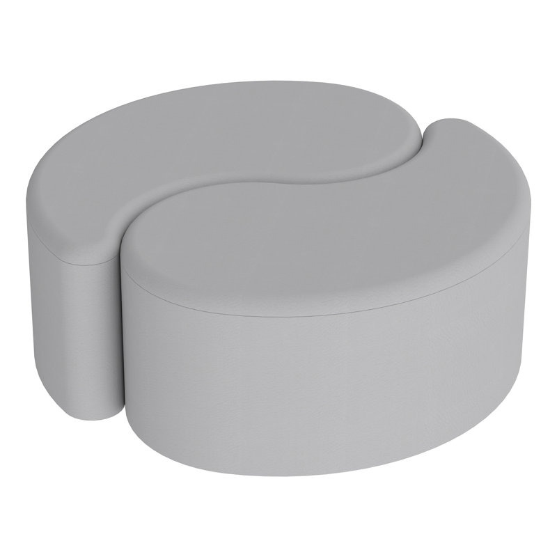 Shapes Structure Soft Seating Teardrop Kids Soft Seating, Light Gray, 14" H x 29" W x 17.5" D