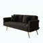Canapé-lit convertible en velours noir ultra doux 69,7 po, garniture cloutée et coussin décoratif assorti