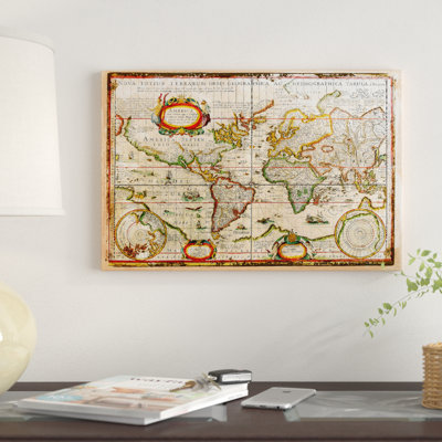 « rétro map », impression sur toile tendue