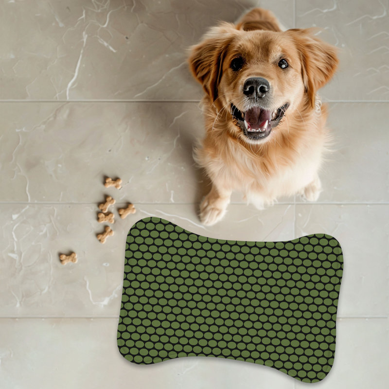 Olive Gloom - 1 Piece Bone Shape Feeding Mat