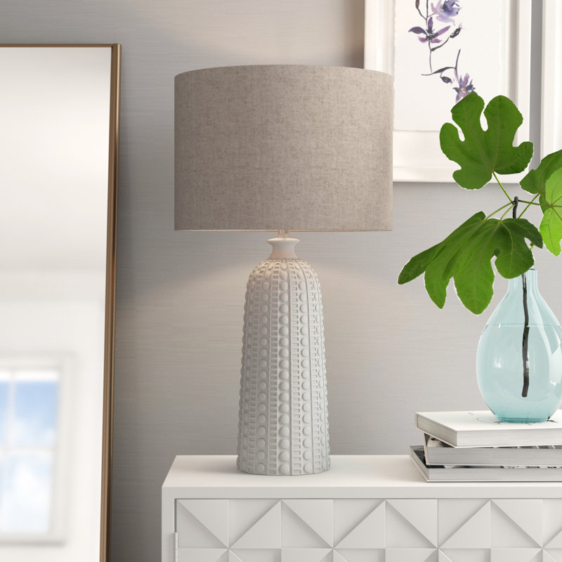 Lampe de table 28,75 po Allan, Crème